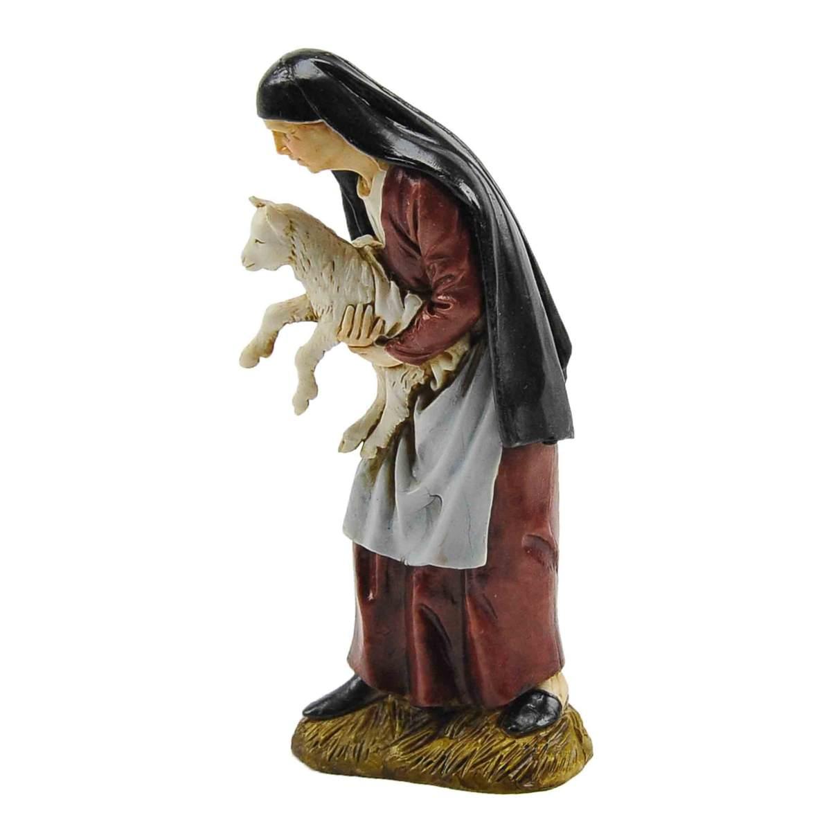 Statua cm.12 Vecchia con Agnello in Braccio | Moranduzzo