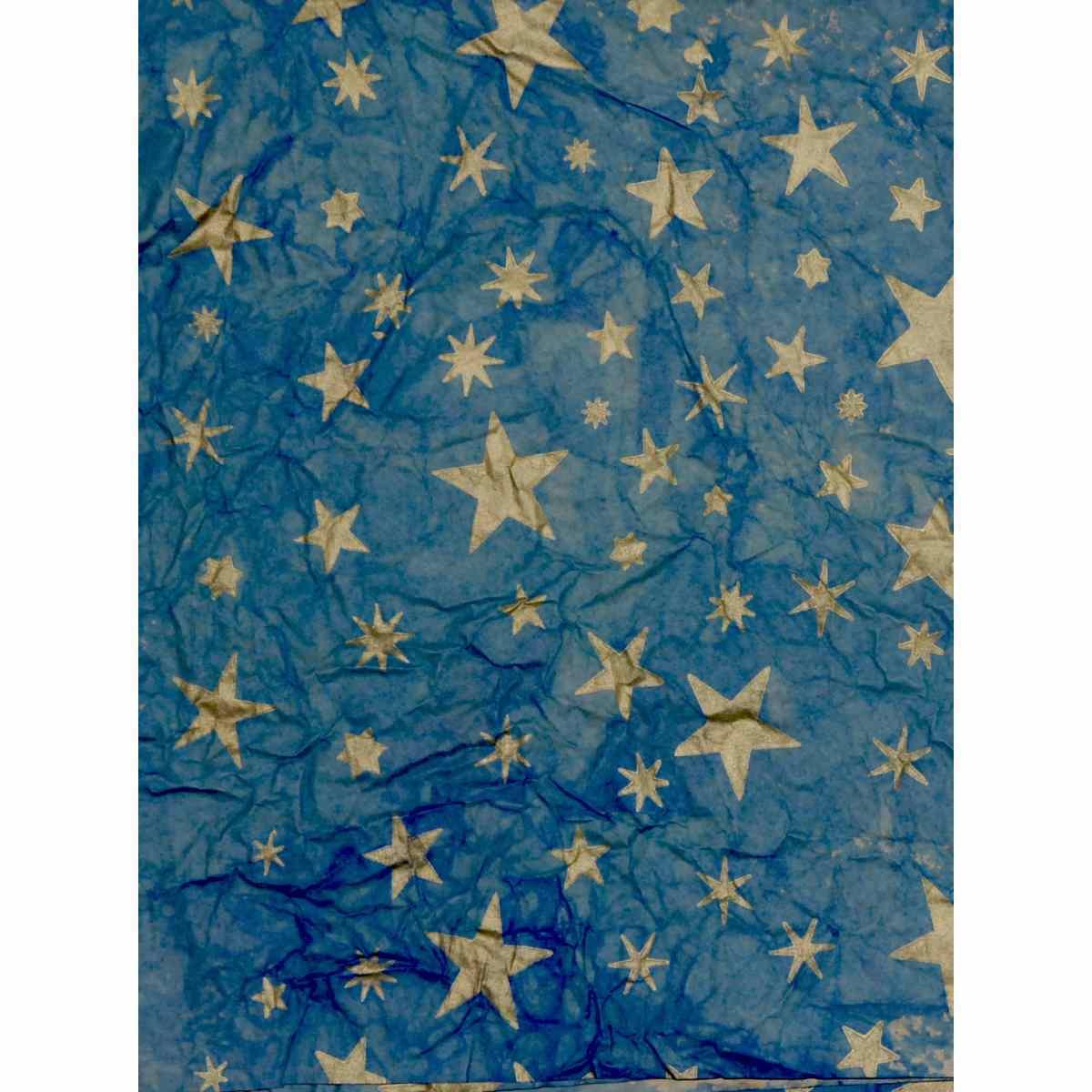 Carta Cielo Blu/Oro con Stelle cm.70x100 | Moranduzzo