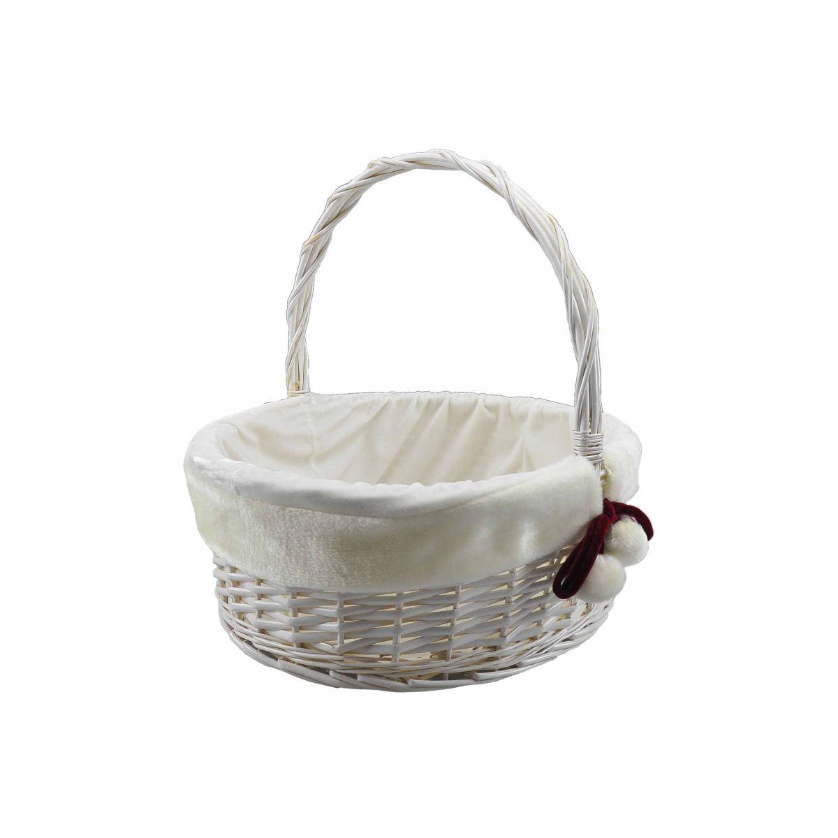 Cesto Natale Ovale Bianco cm.45x40x43 G |M2 Store