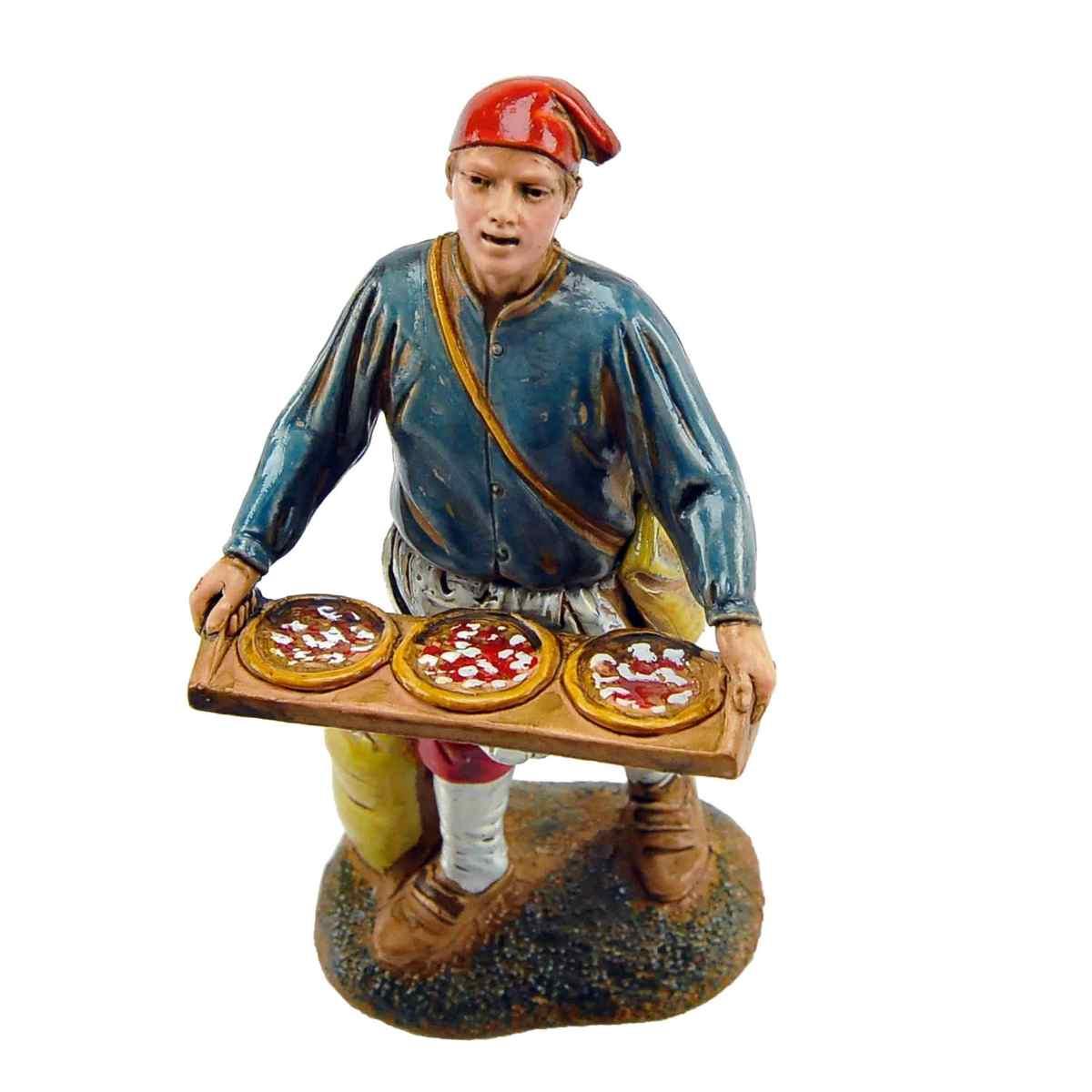 Statua presepe 12 cm pizzaiolo vassoio