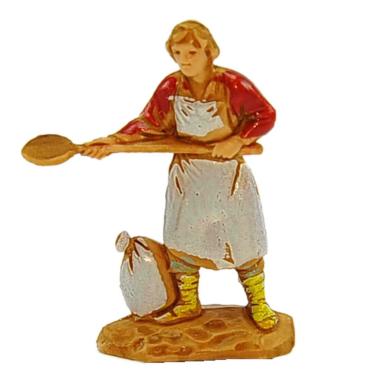 Statua presepe 3,5 cm pizzaiolo con pala