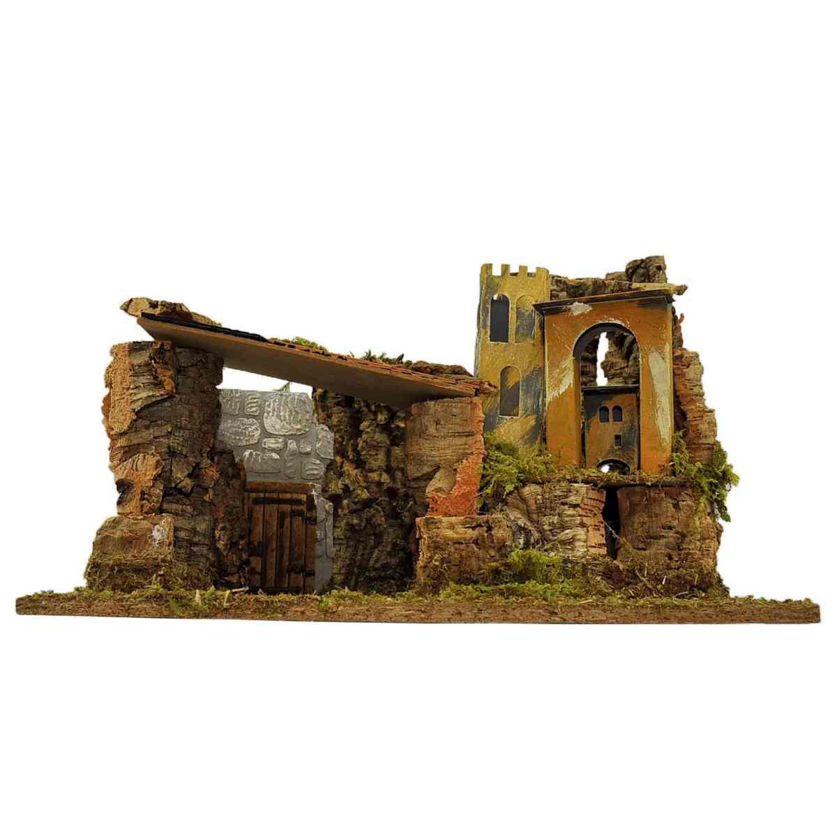 Capanna Legno con Luci Case cm.41x31x27 | Moranduzzo