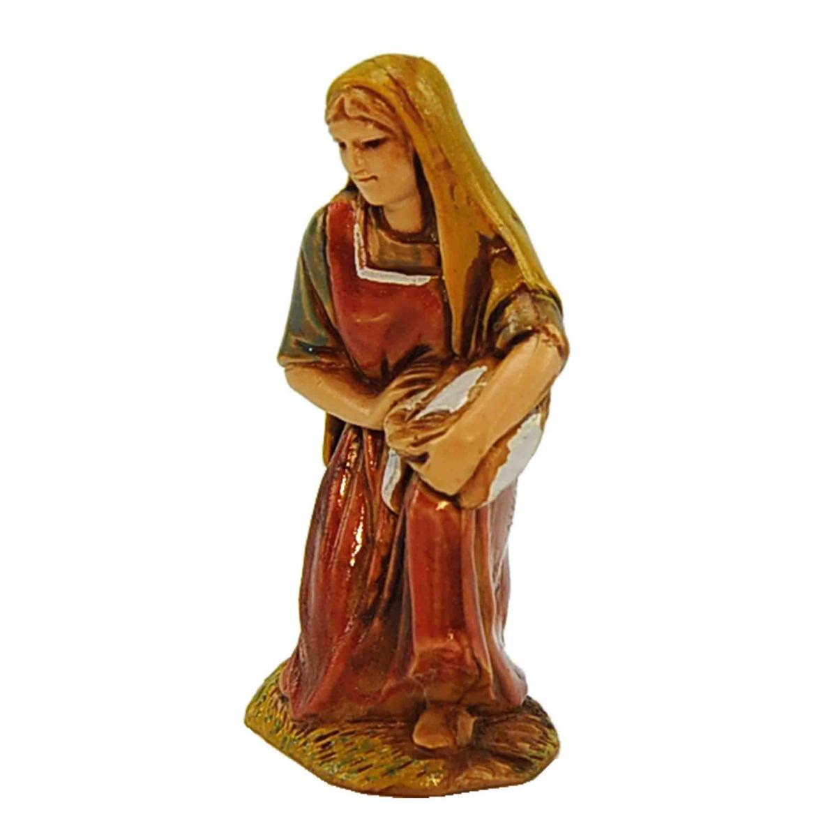 Statua cm.6,5 Lavandaia Inginocchiata con Panni | Moranduzzo