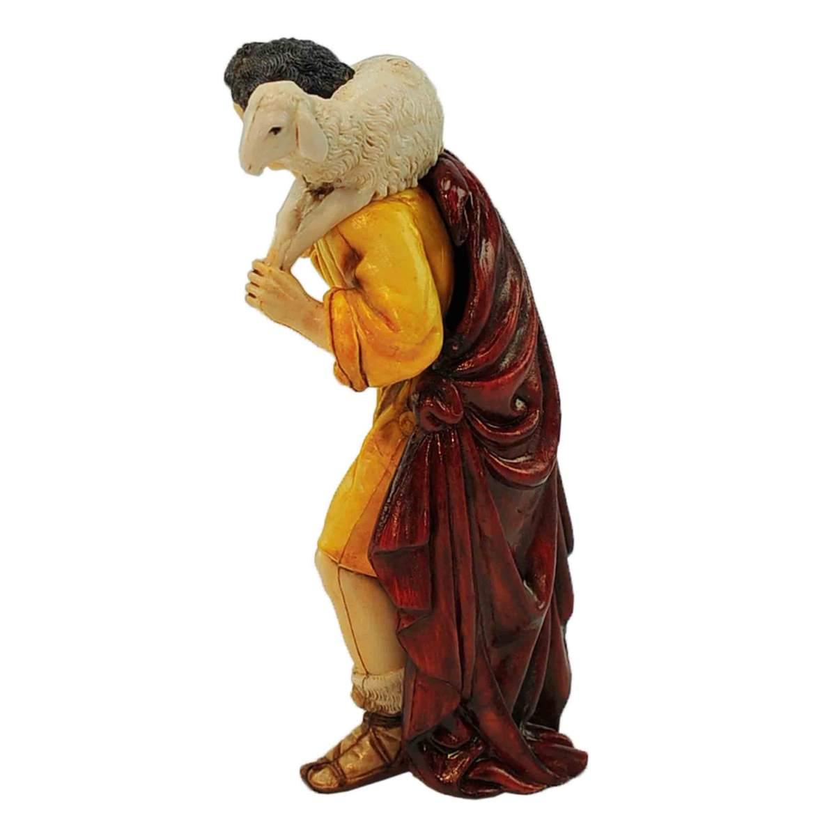 Statua cm.13 Buon Pastore con Pecora a Tracolla | Moranduzzo