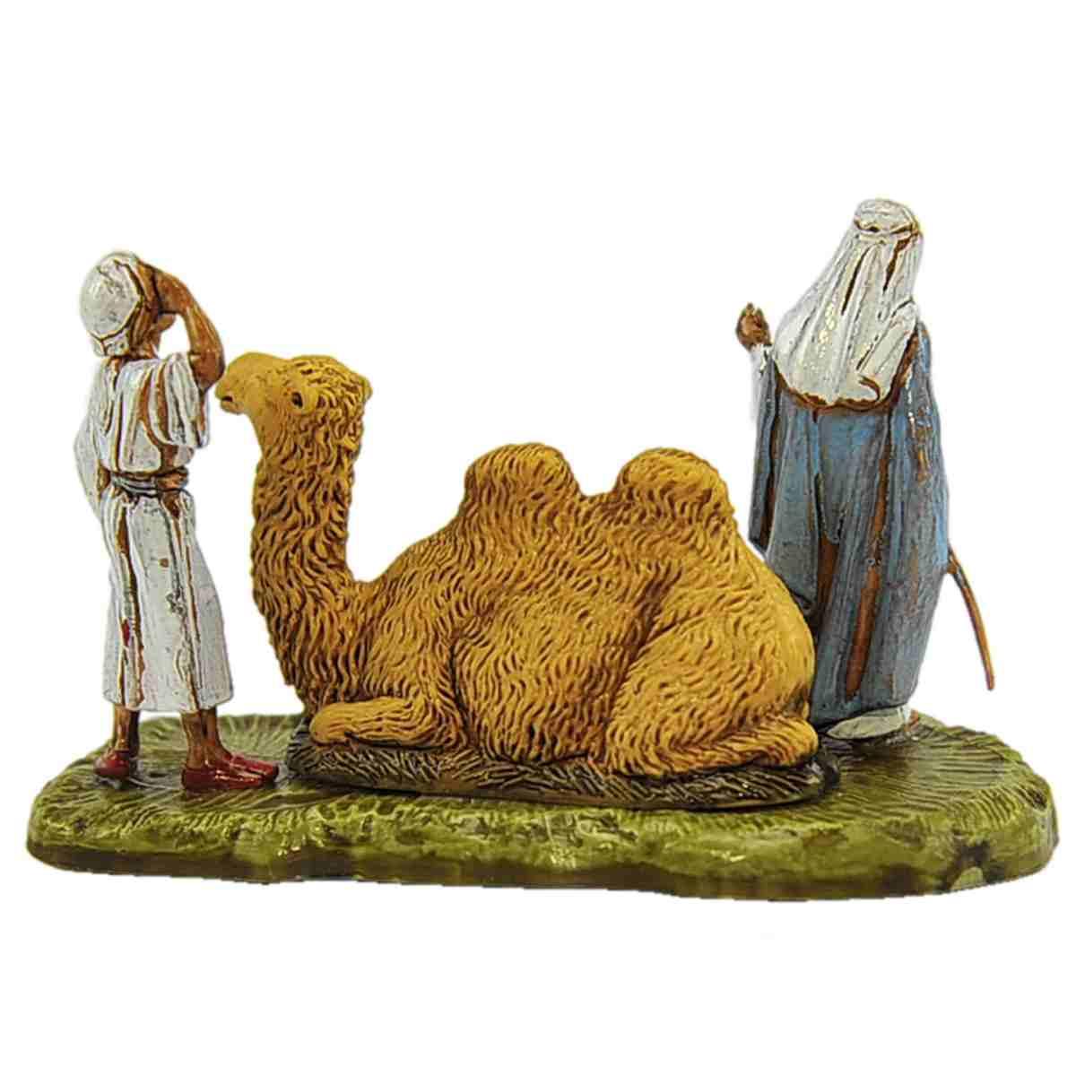 Statua presepe 6 cm cammellieri con cammello sdraiato