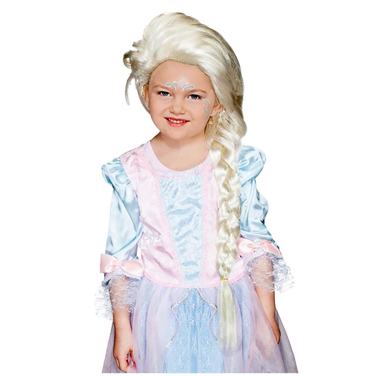 Parrucca Bionda Principessa Dei Ghiacci Con Treccia |Carnival Toys