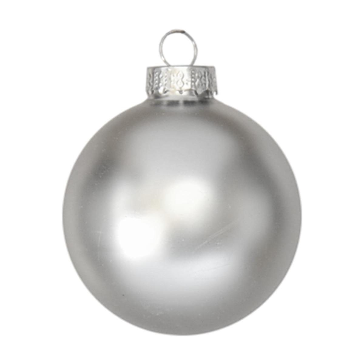 Pallina Natale Vetro cm.Ø6 Argento Satinate/Lucide Set pz.24 |Moranduzzo