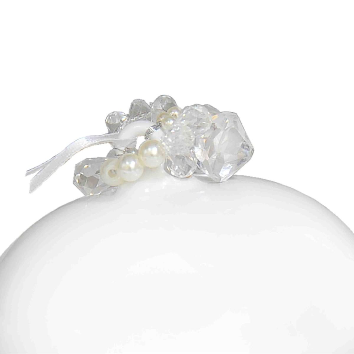 Pallina Natale Vetro cm.Ø12 Goccia con Diamantini 3 Modelli |Moranduzzo