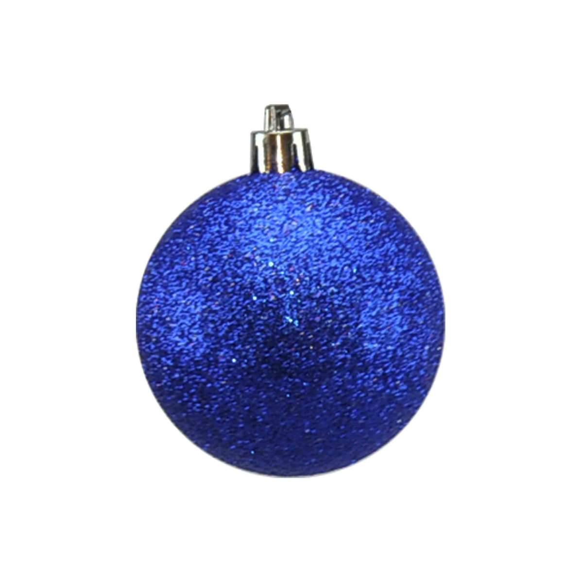 Pallina Natale cm.Ø6 Fucsia Blu Rosa Glitter Set pz.12 |Moranduzzo