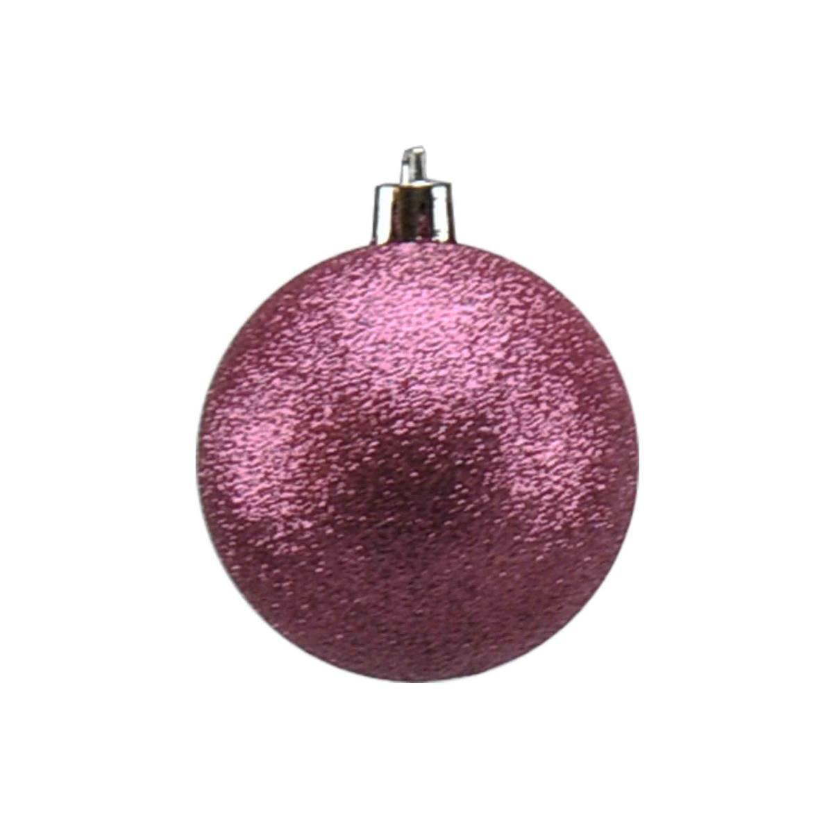 Pallina Natale cm.Ø6 Fucsia Blu Rosa Glitter Set pz.12 |Moranduzzo