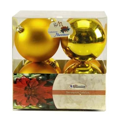 Pallina Natale cm.Ø8 Oro Lucido Opaco Set pz.8 |Moranduzzo
