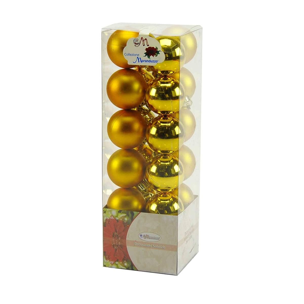Pallina Natale cm.Ø4 Oro Lucido Opaco Set pz.24 |Moranduzzo