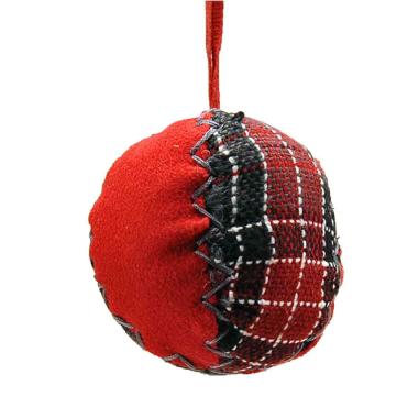Decorazione Natalizia Sfera Panno Scozzese cm.Ø6 |M2 Store