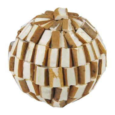 Pallina Natale cm.Ø8 Scaglie Legno Naturale Set pz.4 |M2 Store