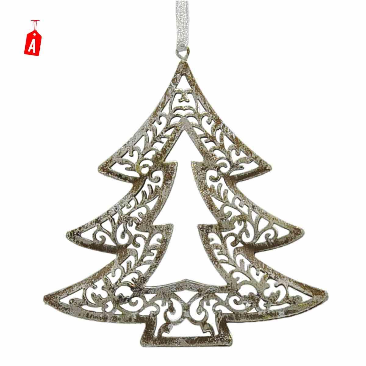 Decorazione Natalizia Metallo Albero/Stella 3 Colori |Moranduzzo