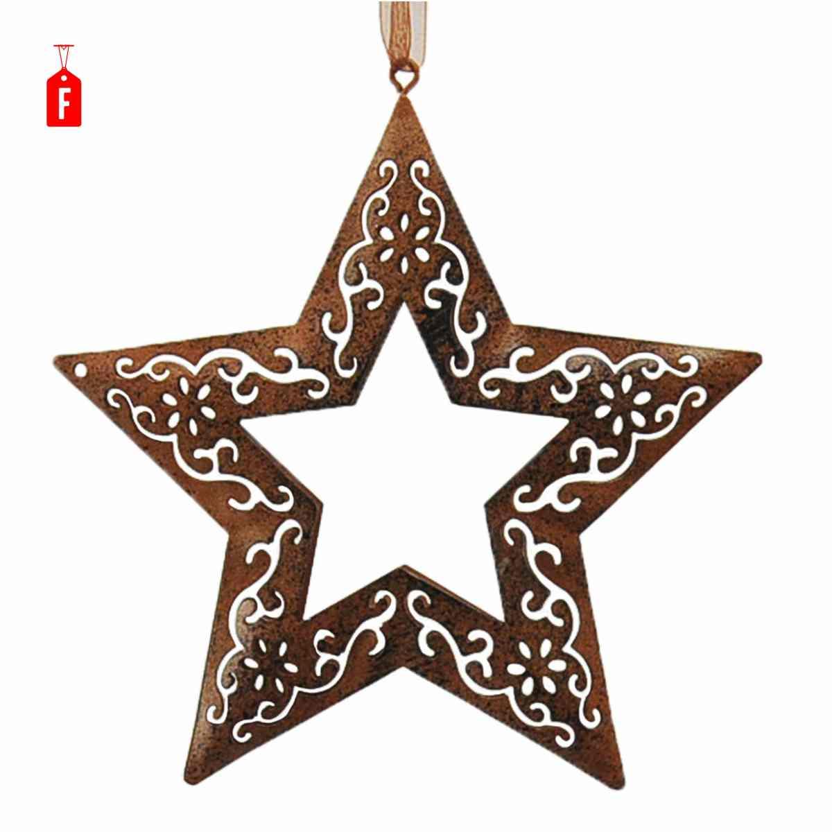Decorazione Natalizia Metallo Albero/Stella 3 Colori |Moranduzzo