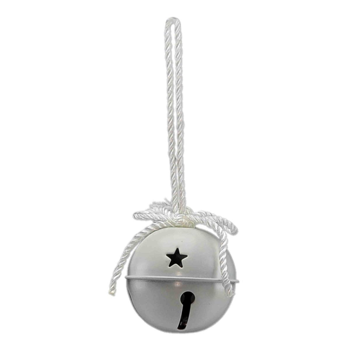 Decorazione Natalizia Campanello Metallizato Bianco cm.Ø3,5 Set pz.9 |M2 Store