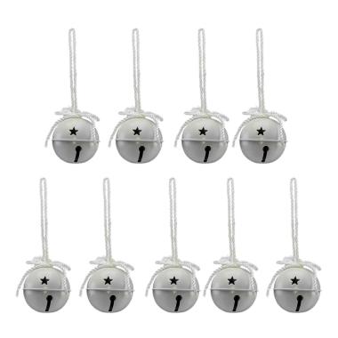 Decorazione Natalizia Campanello Metallizato Bianco cm.Ø3,5 Set pz.9 |M2 Store