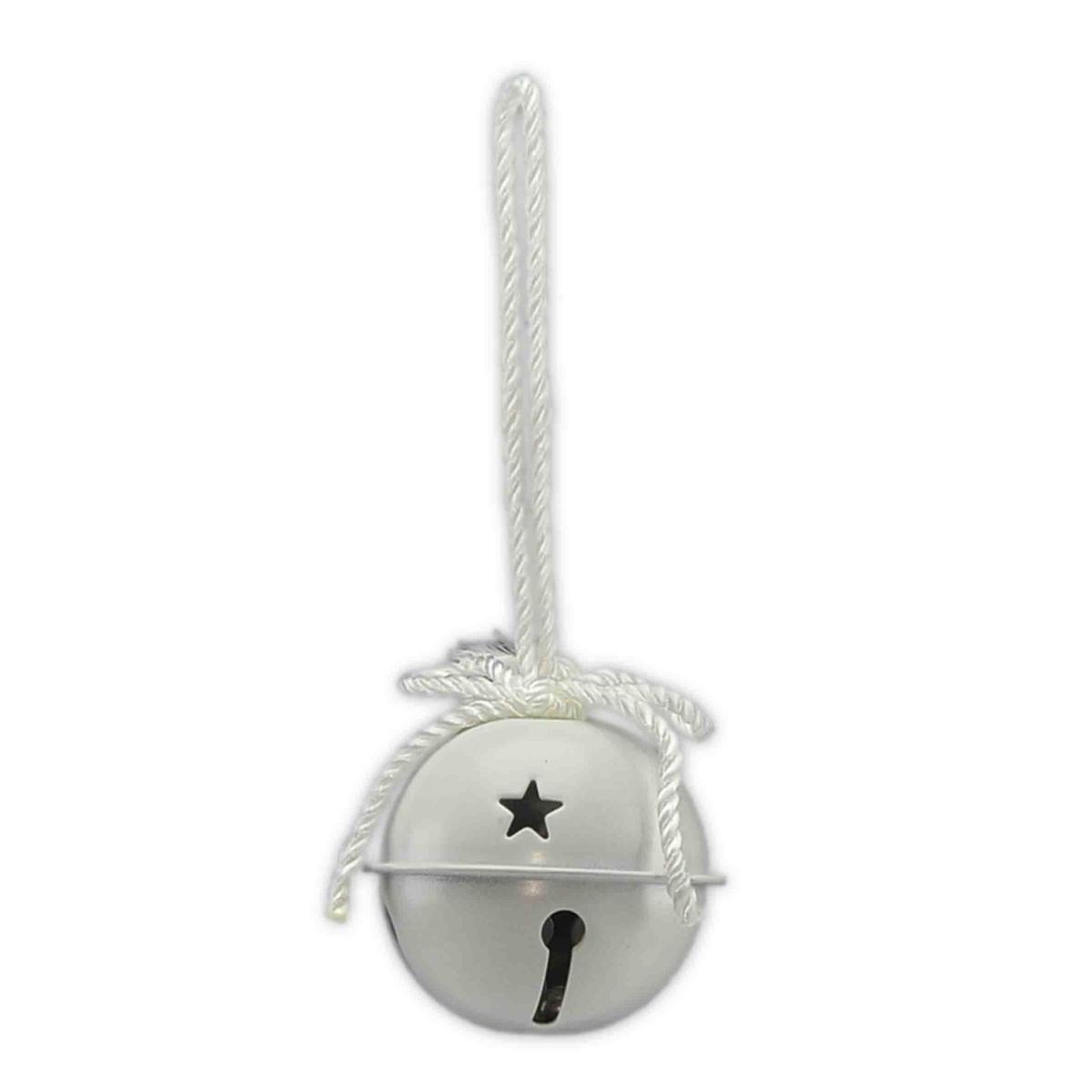 Decorazione Natalizia Campanello Metallizzato Bianco cm.Ø5 Set pz.6 |M2 Store