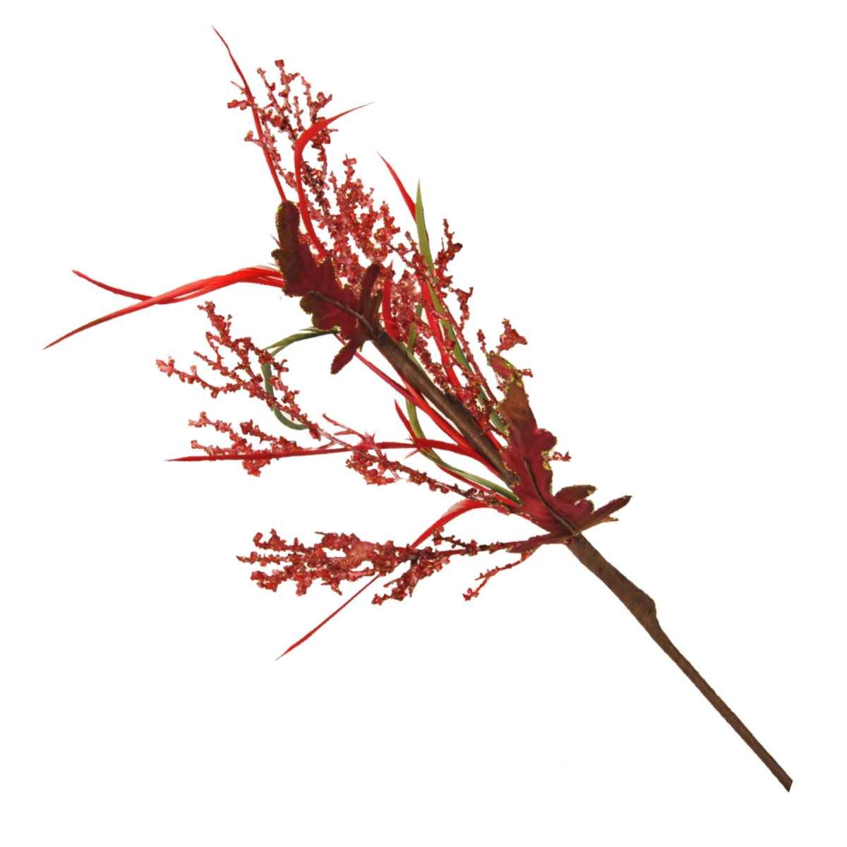 Fiore Natale Bacche Rosso con Piume cm.45 |M2 Store