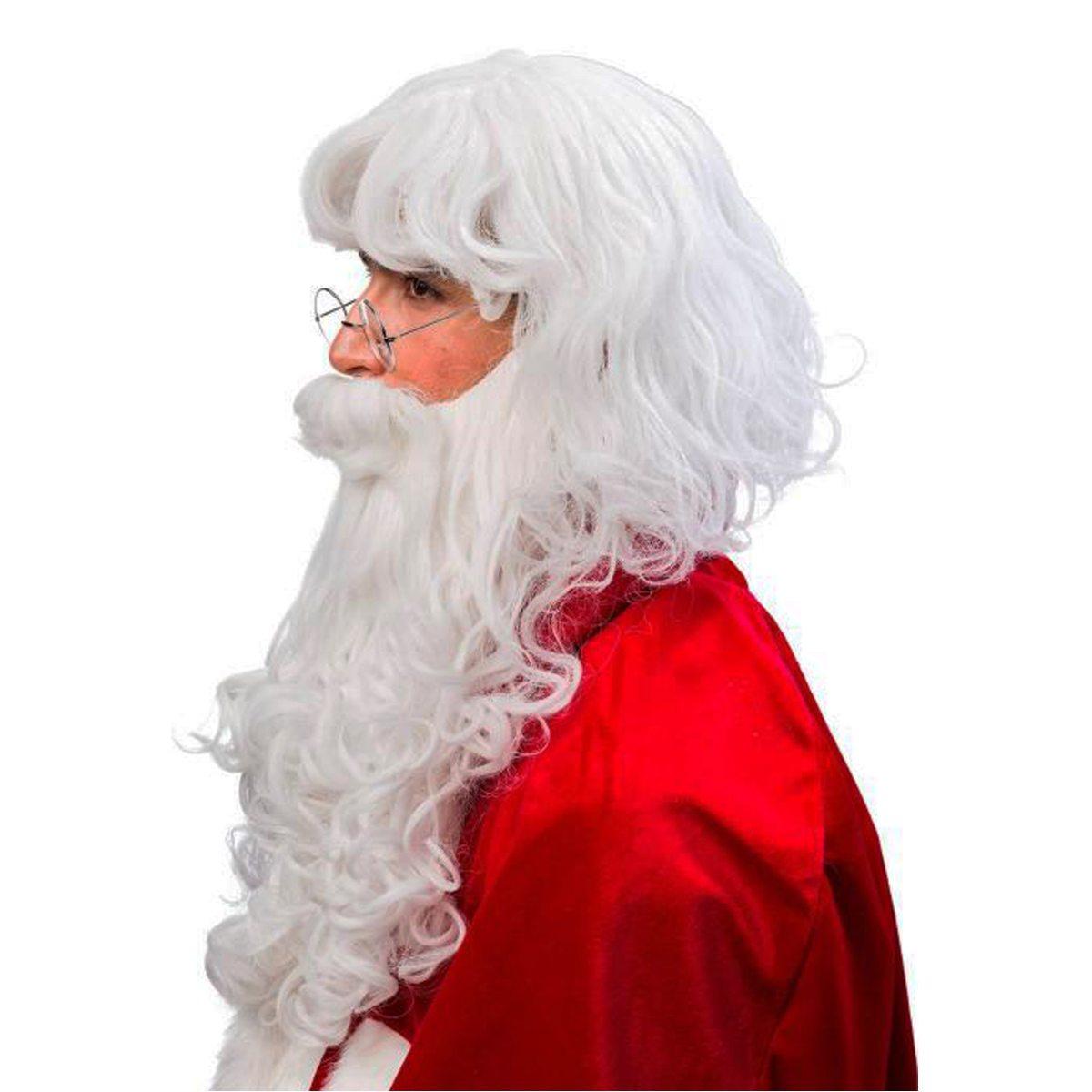 Parrucca Babbo Natale Bianca Con Barba cm.40 Lunga |Orlob
