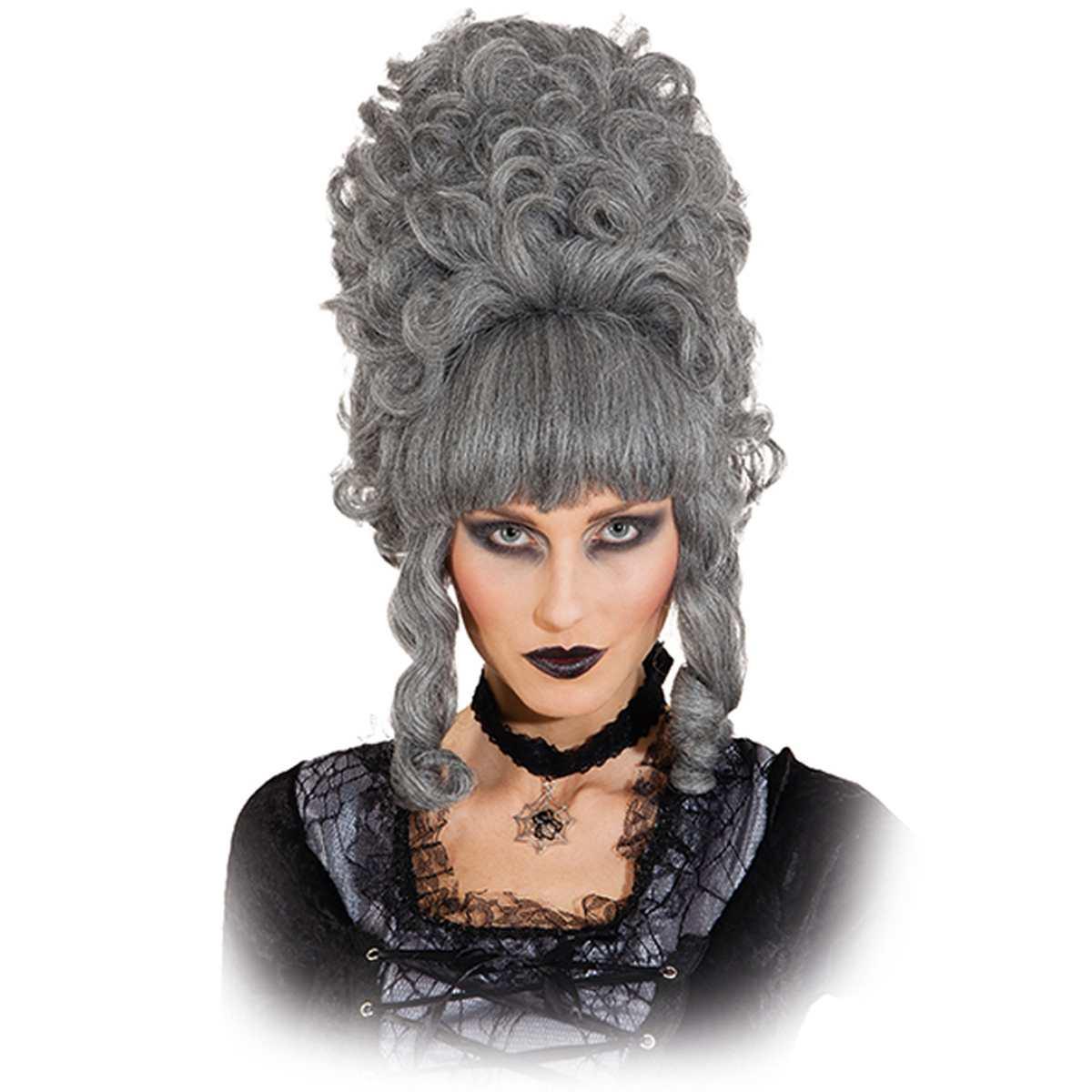 Parrucca Dama Lady Pompadur Grigia Con Frangia |Orlob