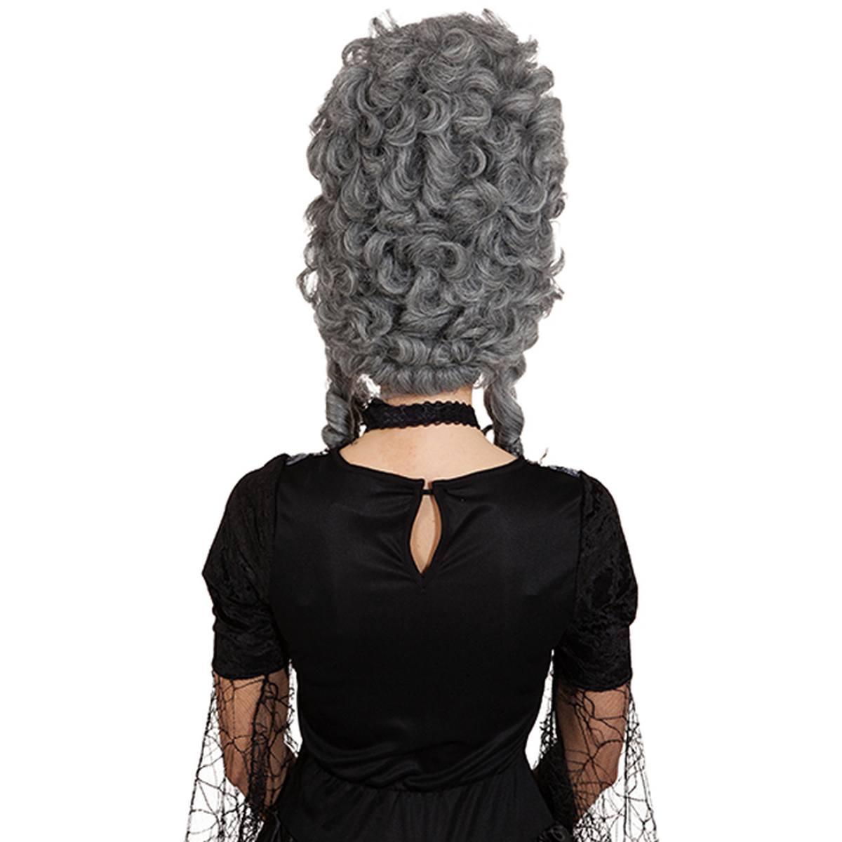Parrucca Dama Lady Pompadur Grigia Con Frangia |Orlob