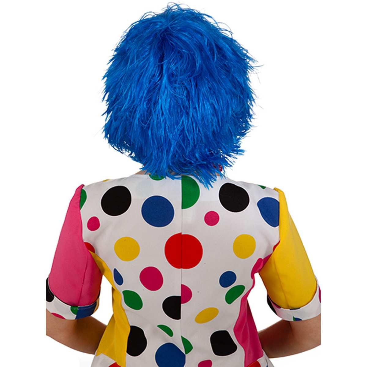 Parrucca Clown Blu Scapigliata Con Frangia |Orlob