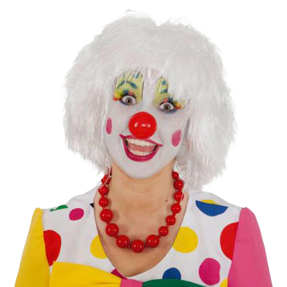 Parrucca Clown Bianca Scapigliata Con Frangia |Orlob