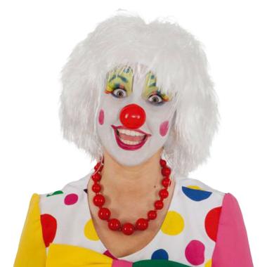 Parrucca Clown Bianca Scapigliata Con Frangia |Orlob