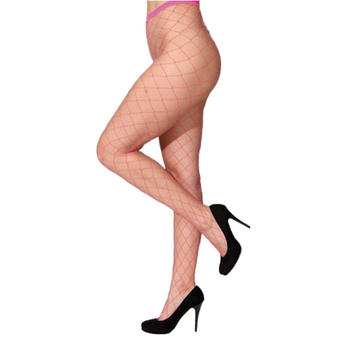 Collant A Rete Larga Fucsia Fluo |Orlob