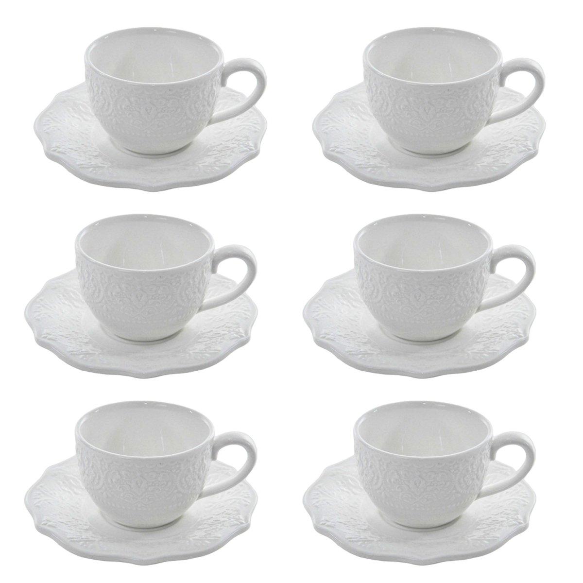 Tazzine Caffè Set pz.6 Porcellana Alice con Piattini | Fade