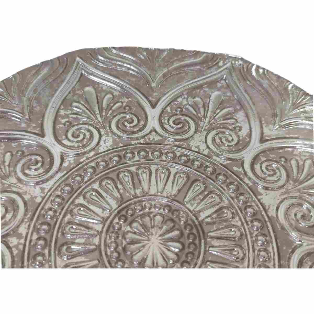 Centrotavola Piatto Vetro Ritz Argento cm.Ø33 |Fade