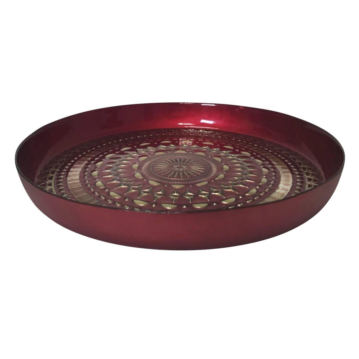 Centrotavola Piatto Vetro hilton Rosso/Oro cm.Ø35 |Fade