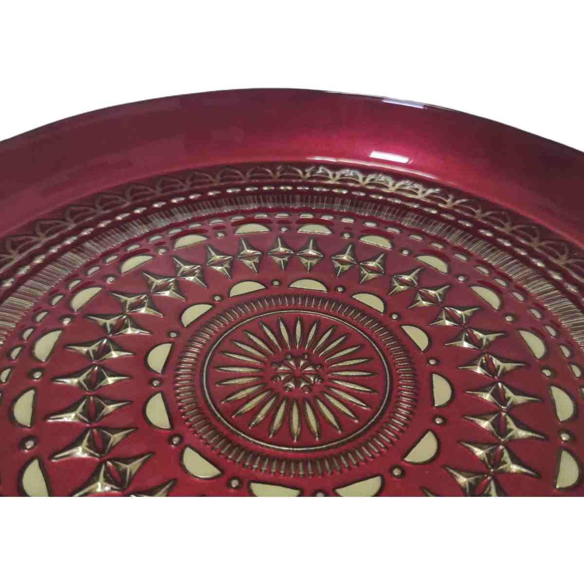 Centrotavola Piatto Vetro hilton Rosso/Oro cm.Ø35 |Fade