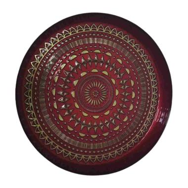 Centrotavola Piatto Vetro hilton Rosso/Oro cm.Ø35 |Fade