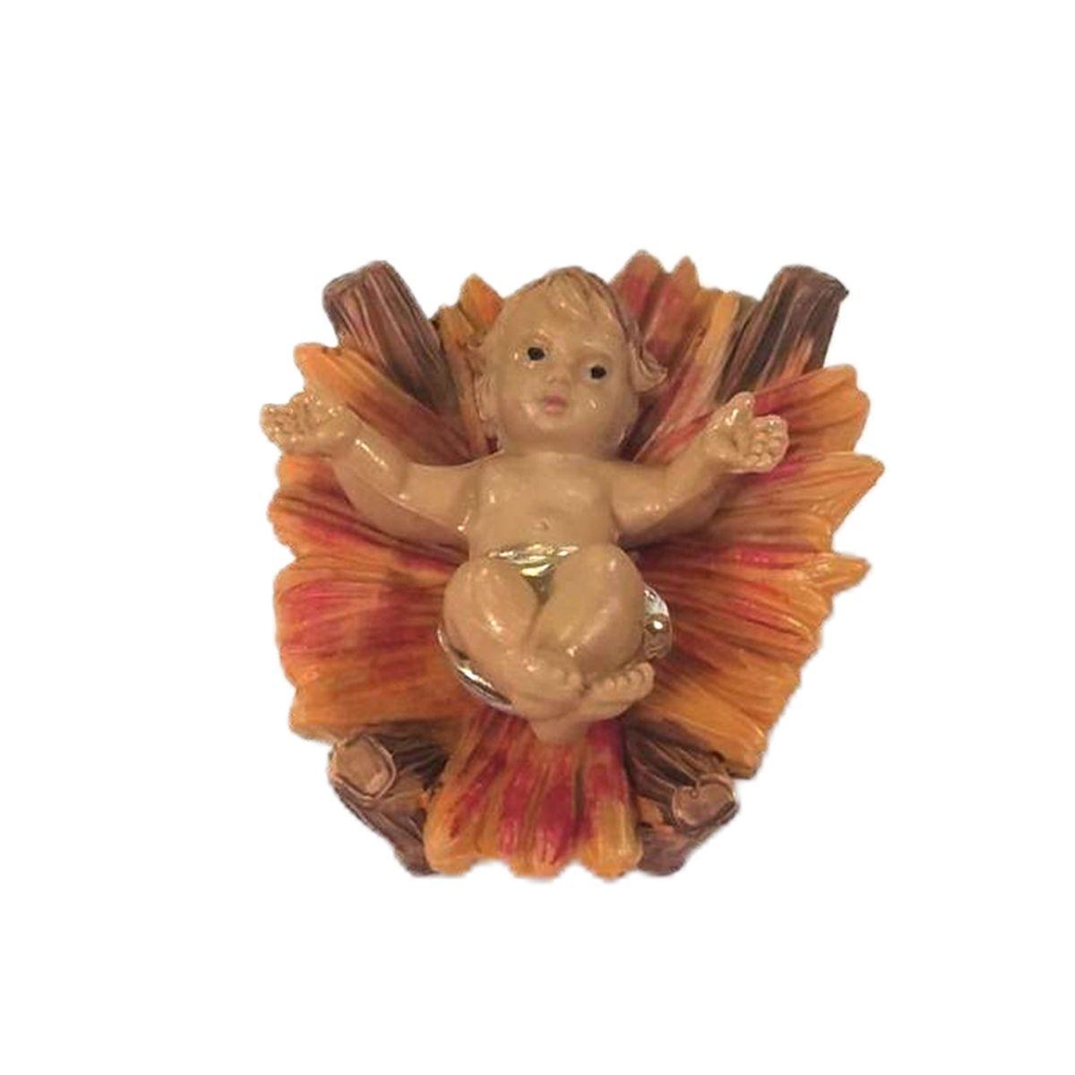 Statua Gesù Bambino cm.10 con Culla cm.4 | Rossi Rosa