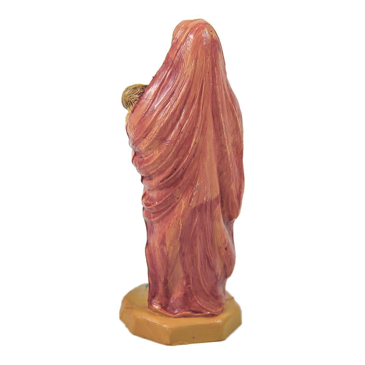 Statua cm.10 Donna con Bambino | Rossi Rosa