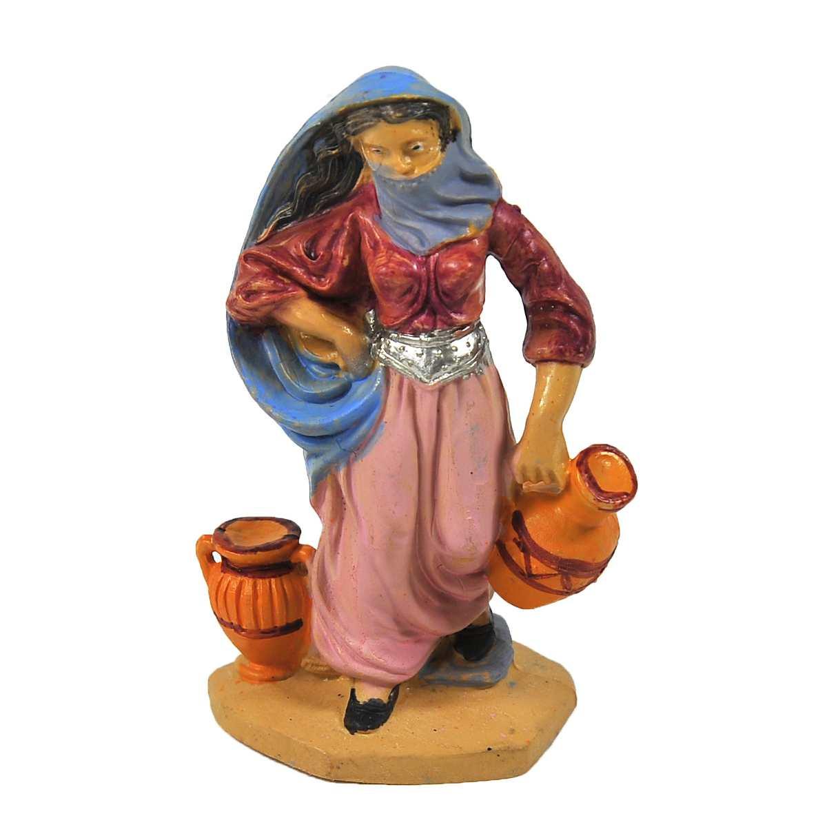 Statua cm.10 Donna con Anfore | Rossi Rosa