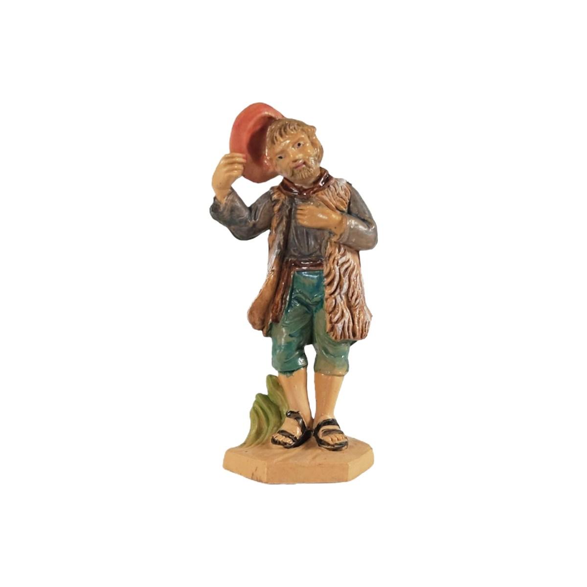 Statua cm.10 Pastore con Cappello | Rossi Rosa
