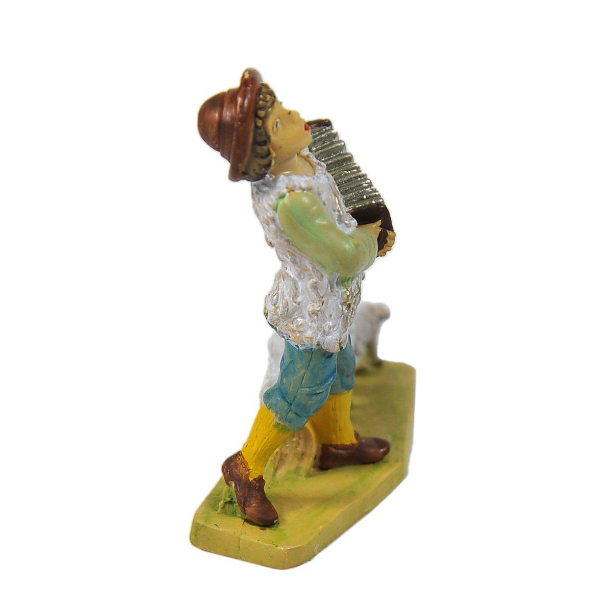 Statua cm.10 Uomo con Fisarmonica | Rossi Rosa