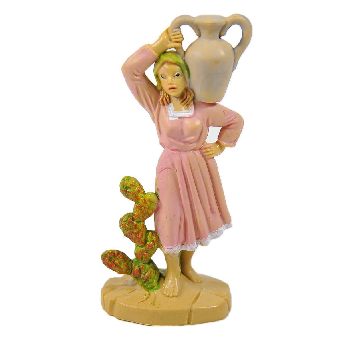 Statua cm.10 Donna con Anfora | Rossi Rosa