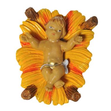 Statua cm.12 Gesù Bambino con Culla cm.6,5x5xH2 | Rossi Rosa