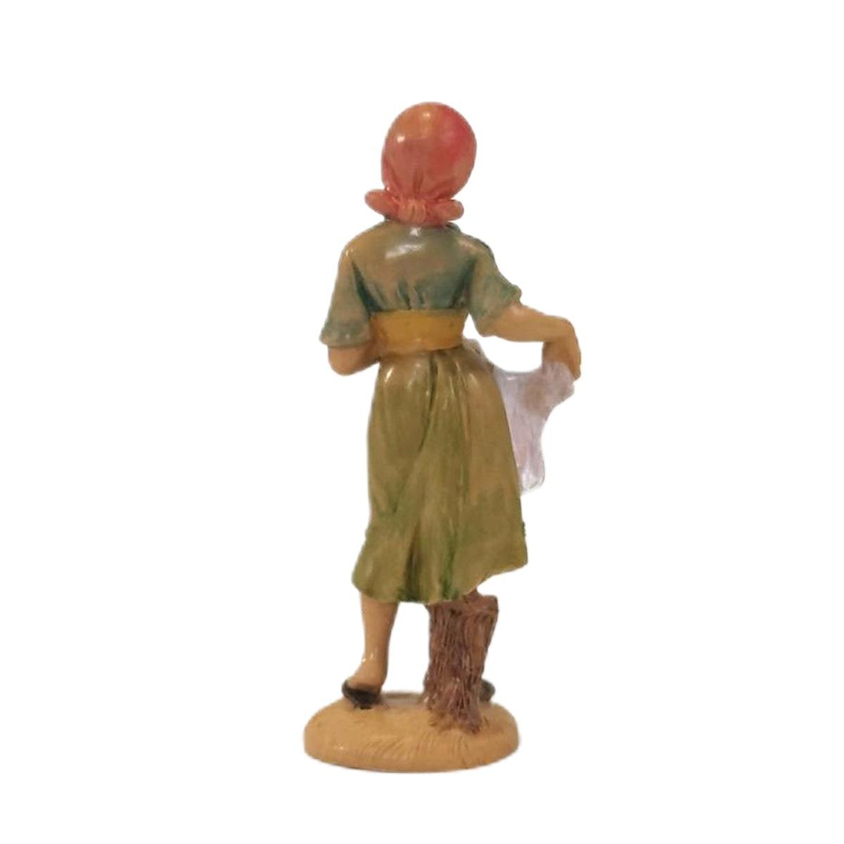 Statua cm.12 Pastorella con Panni | Rossi Rosa
