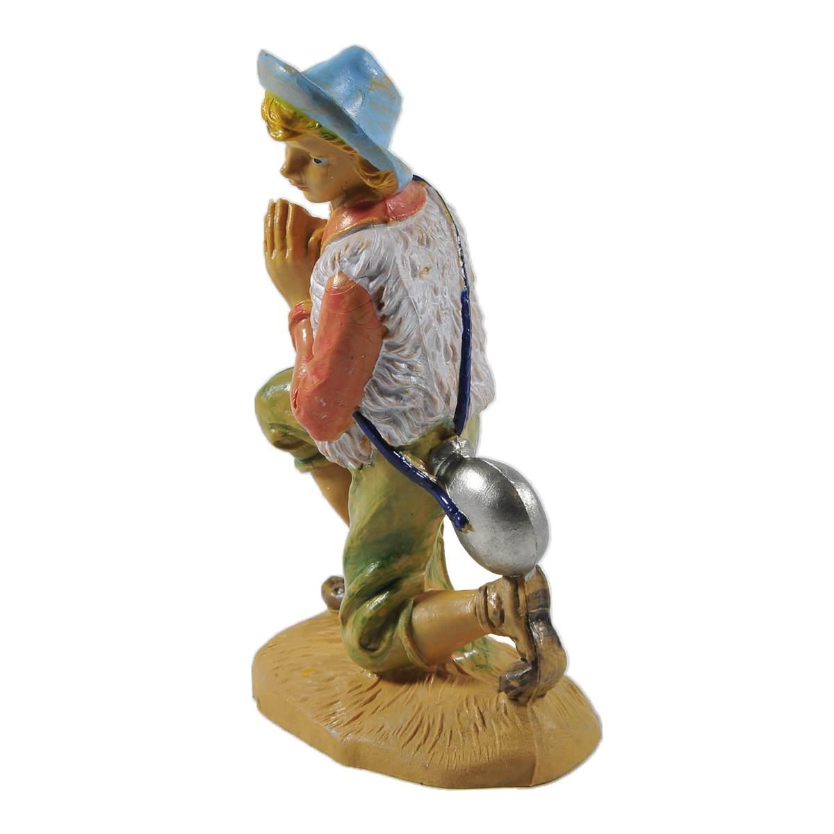 Statua cm.12 Pastorello Adorante in Ginocchio | Rossi Rosa