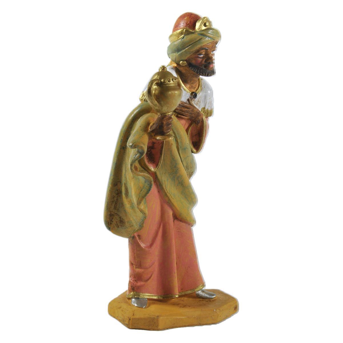Statua Re Magi cm.8 Baldassarre in Ginocchio cm.8x3,5xH8 | Rossi Rosa