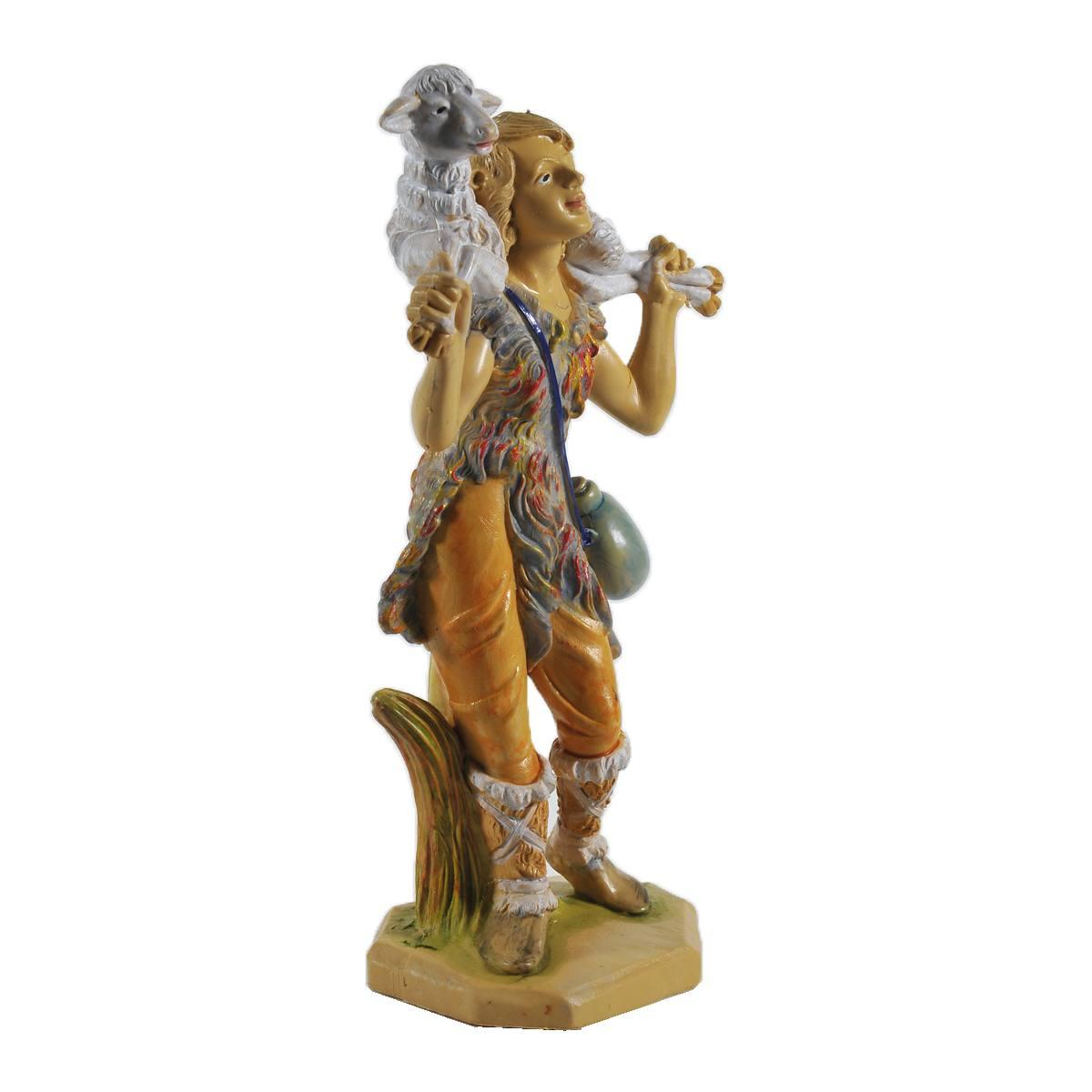 Statua cm.16 Uomo con Pecora in Spalla | Rossi Rosa