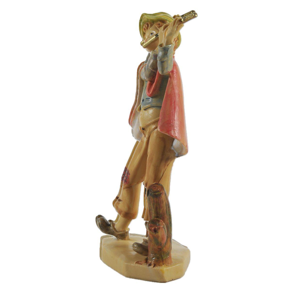Statua cm.16 Uomo con Flauto | Rossi Rosa