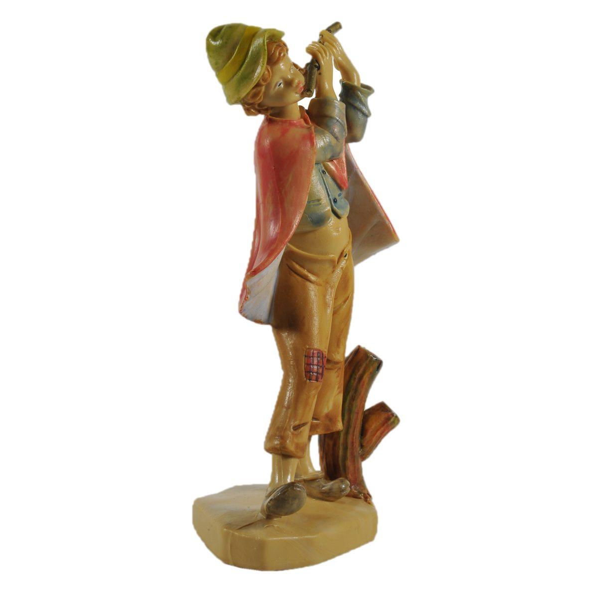 Statua cm.16 Uomo con Flauto | Rossi Rosa