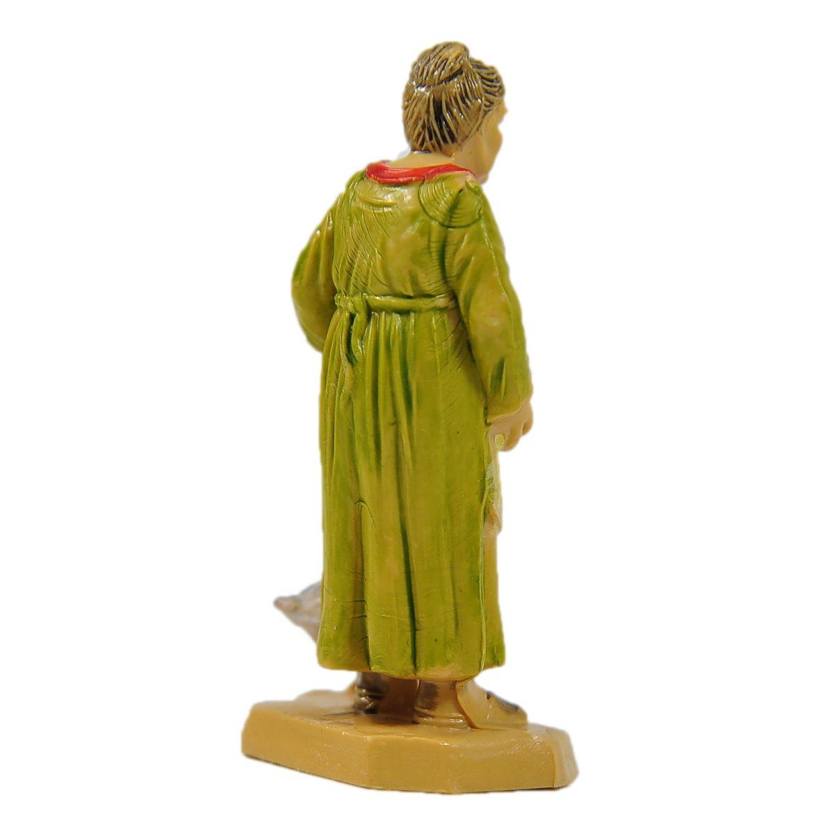 Statua cm.6 Donna con Papera | Rossi Rosa